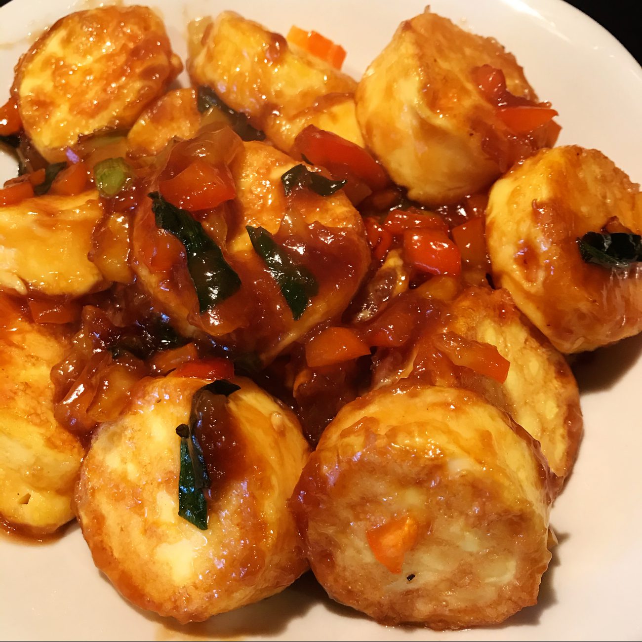 Japanese egg tofu cooked with oyster sauce